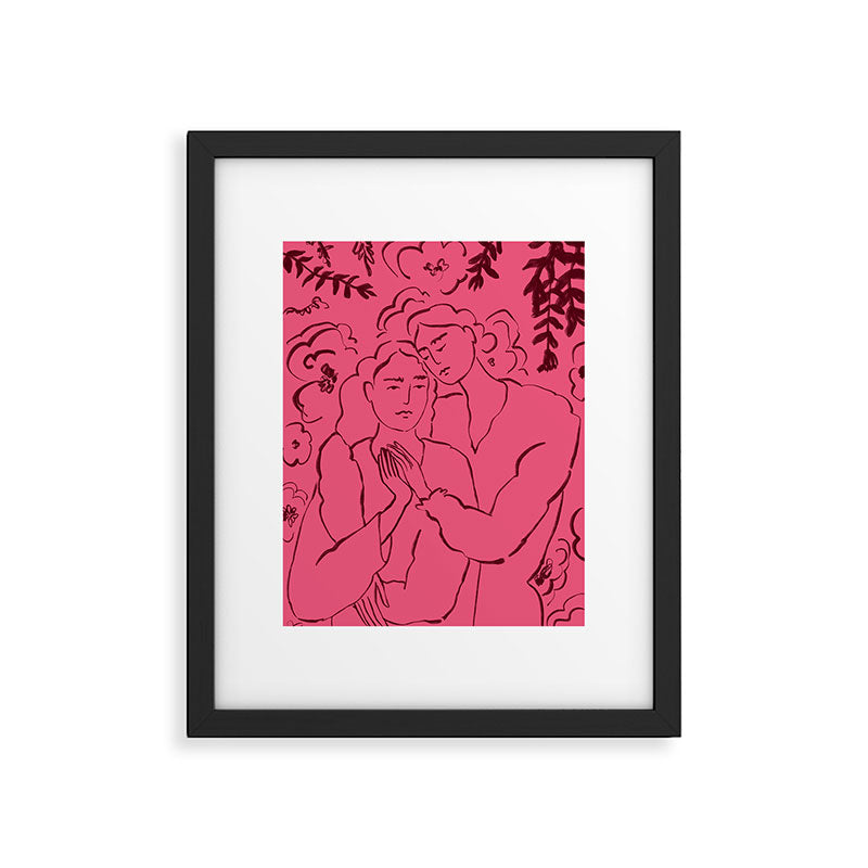 HOLDING HANDS PINK Framed Art Print Gallery Image 5