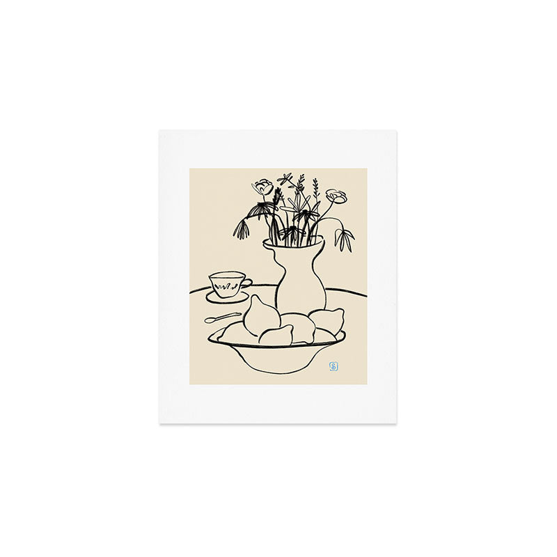 LEMONS AND FLOWERS Art Print Gallery Image 1