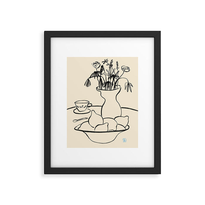LEMONS AND FLOWERS Framed Art Print Gallery Image 1