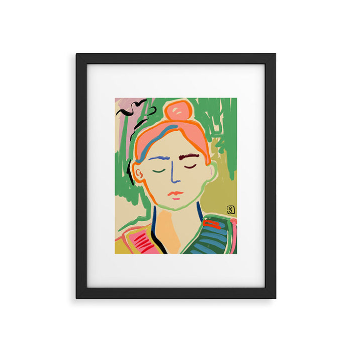 MEDITATING Framed Art Print Gallery Image 1