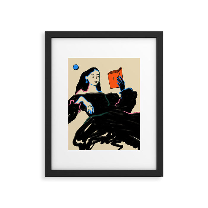 MIDNIGHT READING Framed Art Print Gallery Image 1