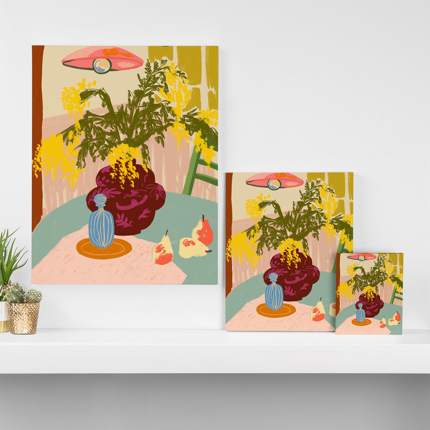 MIMOSAS STILL LIFE Canvas Print Gallery Image 3