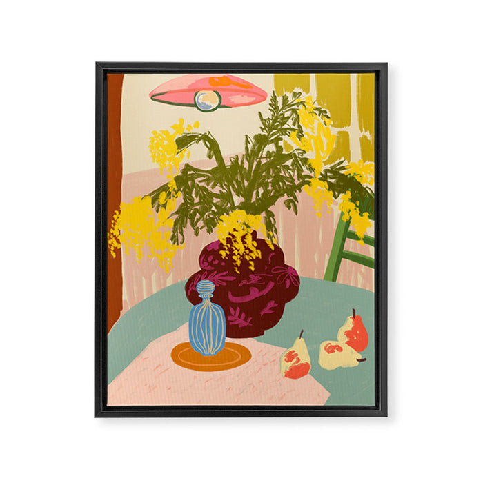 MIMOSAS STILL LIFE Framed Canvas Print Gallery Image 1