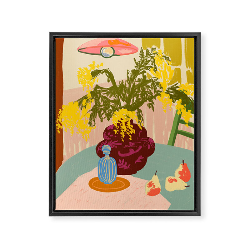 MIMOSAS STILL LIFE Framed Canvas Print Gallery Image 3