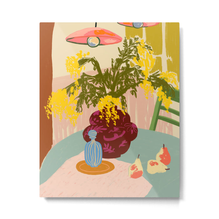 MIMOSAS STILL LIFE Metal Print Gallery Image 1