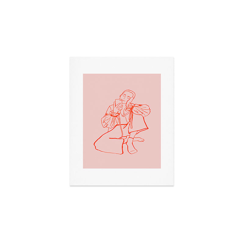 MIRROR SELFIE PINK Art Print Gallery Image 1