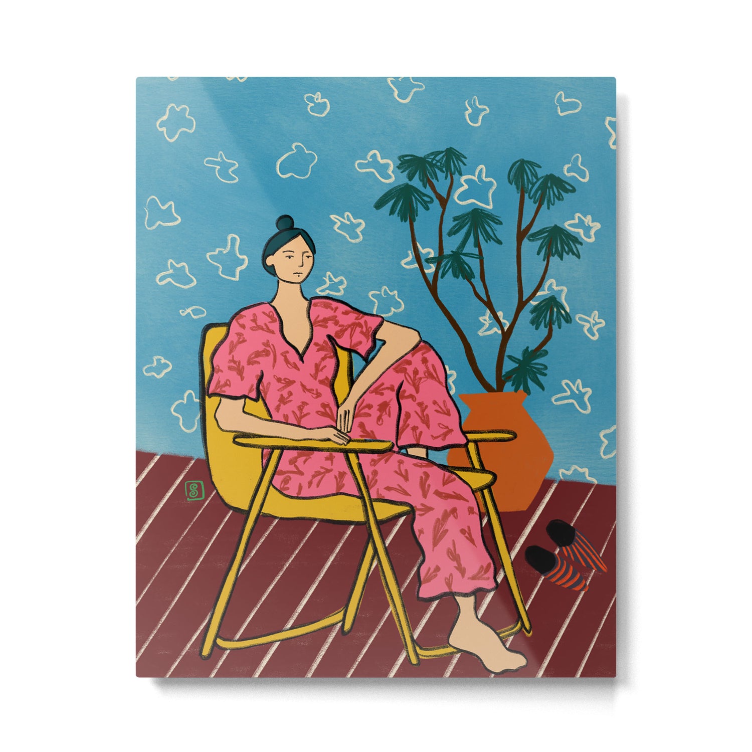 PLANT LADY AT HOME Metal Print Gallery Image 4