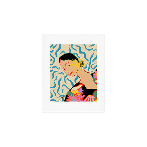 Smiling Woman And Sunshine Art Print Gallery Image 1