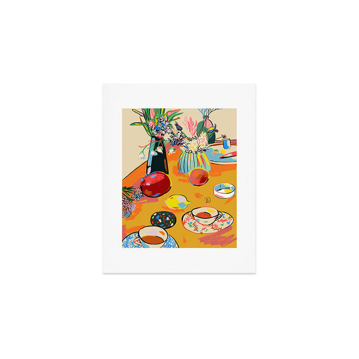 TEA AND FLOWERS AT HOME Art Print Gallery Image 1