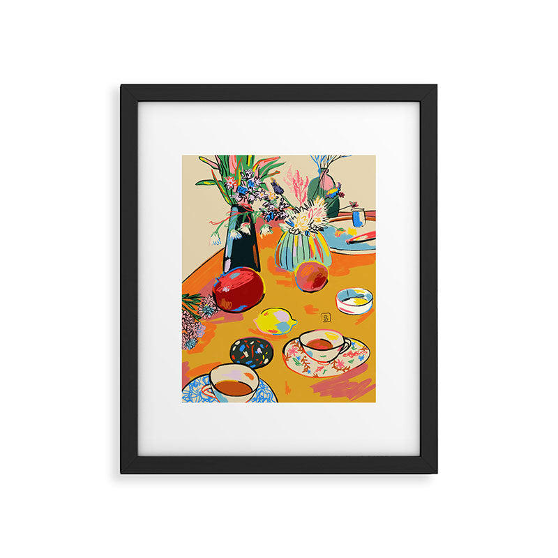 TEA AND FLOWERS AT HOME Framed Art Print Gallery Image 5