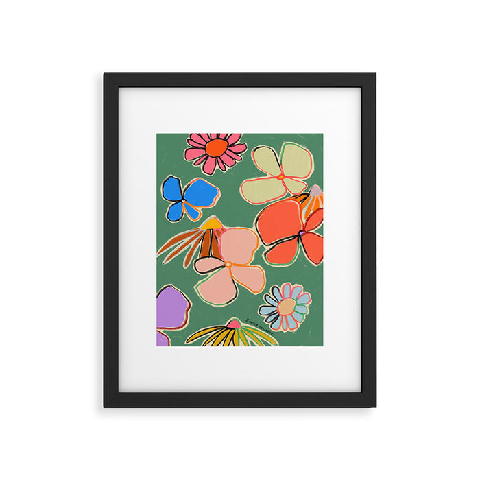 VINTAGE GARDEN GREEN Framed Art Print Gallery Image 1