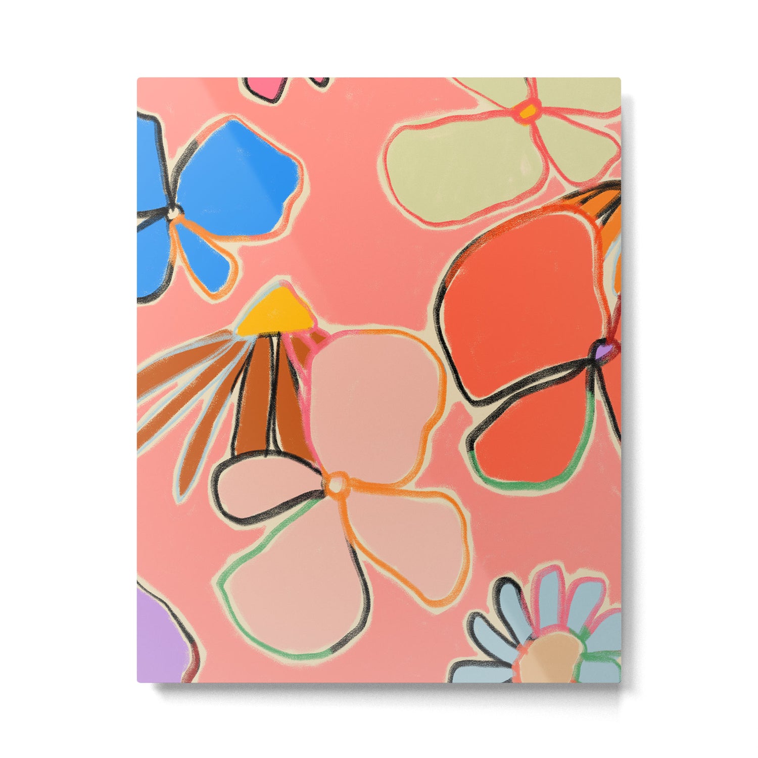 VINTAGE GARDEN PEACH Metal Print Gallery Image 4