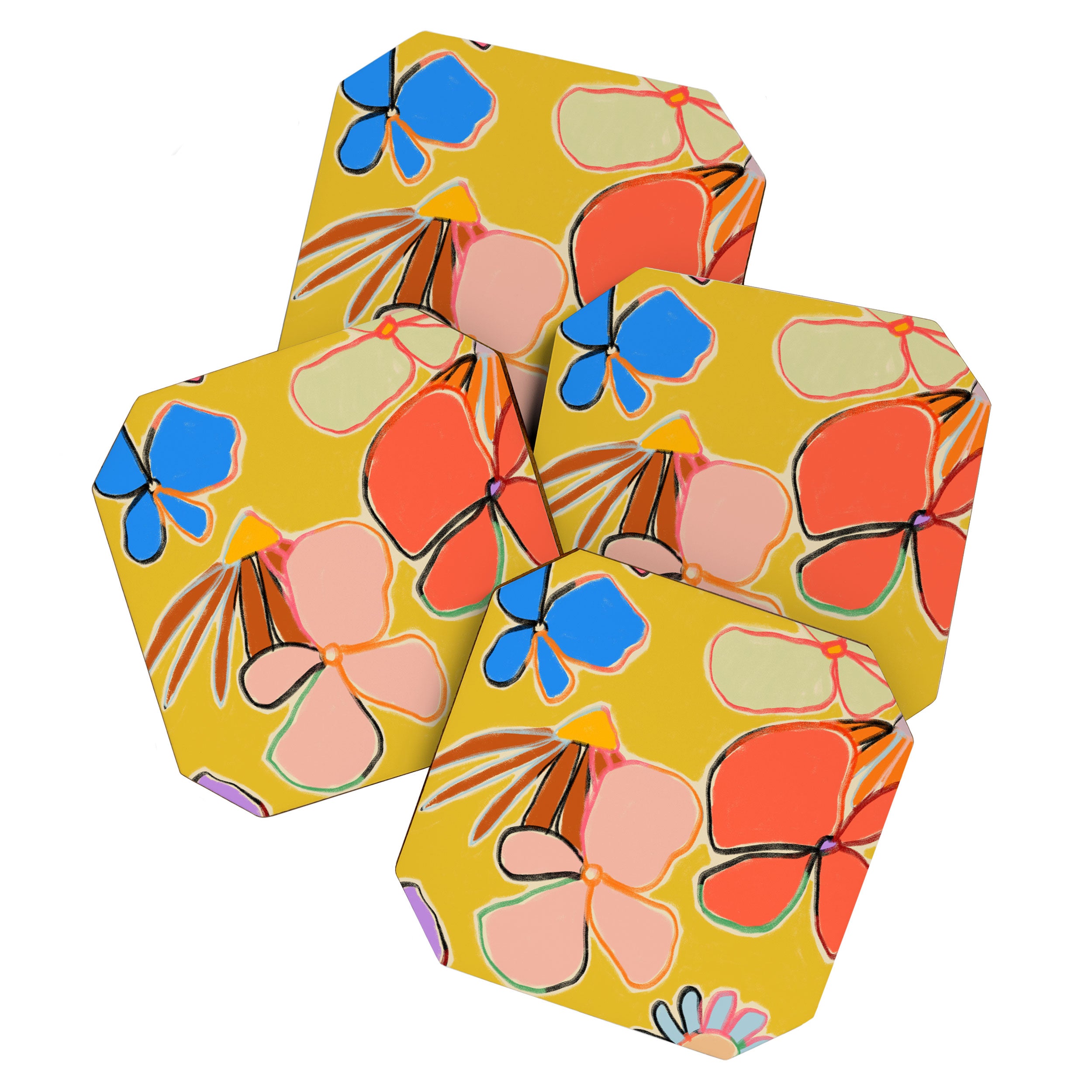 VINTAGE GARDEN YELLOW Coaster Gallery Image 1