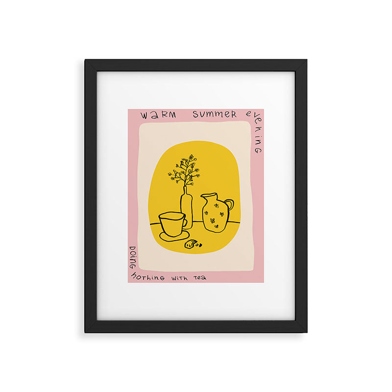 WARM SUMMER EVENING DOING NOTHING WITH TEA Framed Art Print Gallery Image 5
