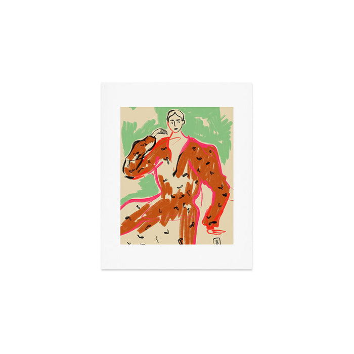 WOMAN IN A TERRACOTTA DRESS Art Print Gallery Image 1