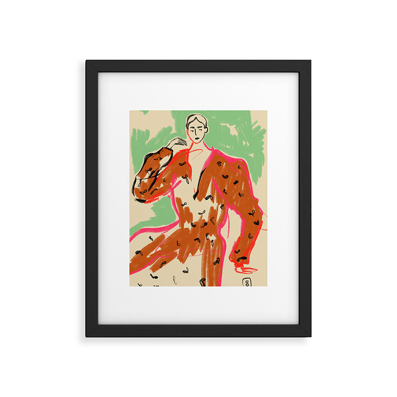 WOMAN IN A TERRACOTTA DRESS Framed Art Print Gallery Image 5