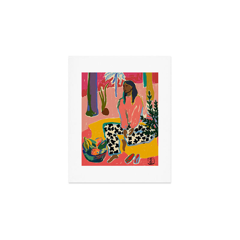 WOMAN WITH FRUIT Art Print Gallery Image 1