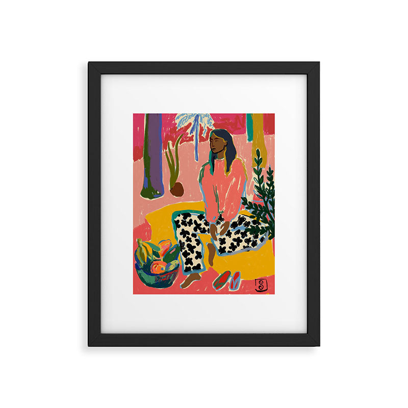 WOMAN WITH FRUIT Framed Art Print Gallery Image 4