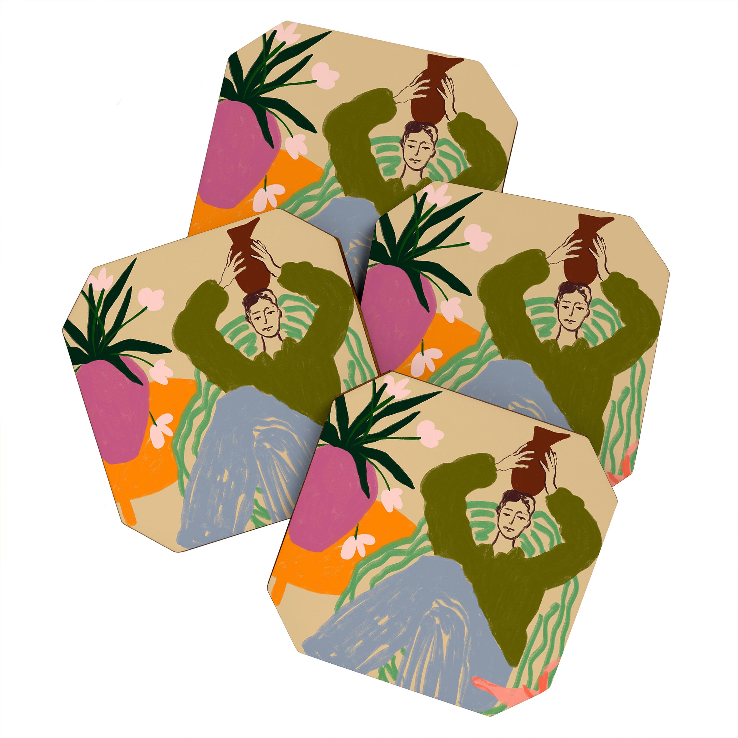 WOMAN WITH VESSEL Coaster Gallery Image 1