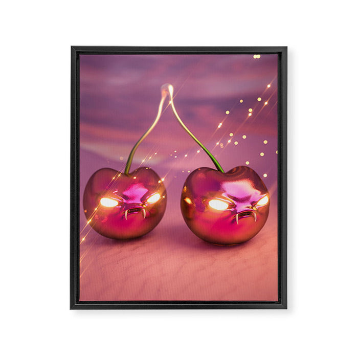 Evil Cherries Framed Canvas Print Gallery Image 1