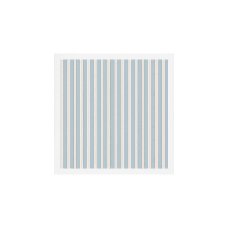 Blue and Cream Stripes Art Print Gallery Image 1