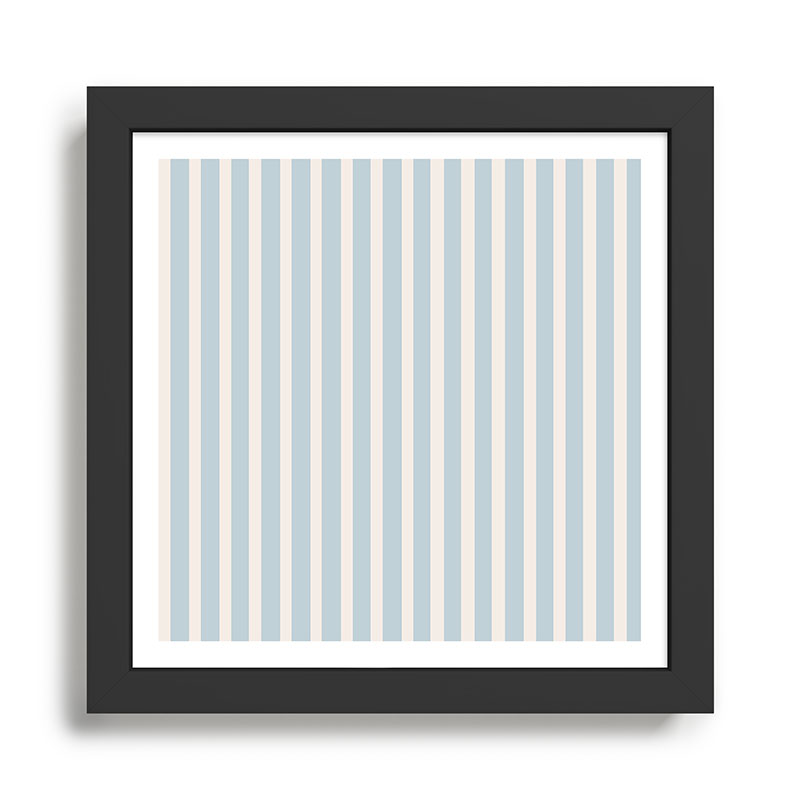 Blue and Cream Stripes Framed Art Print Gallery Image 1