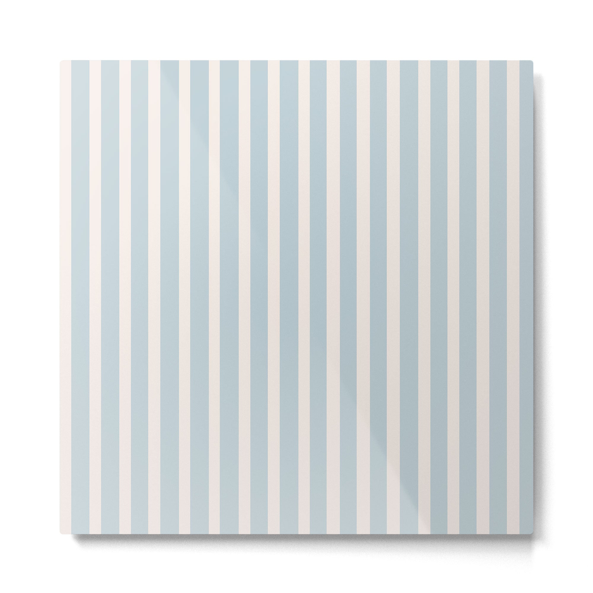 Blue and Cream Stripes Metal Print Gallery Image 2
