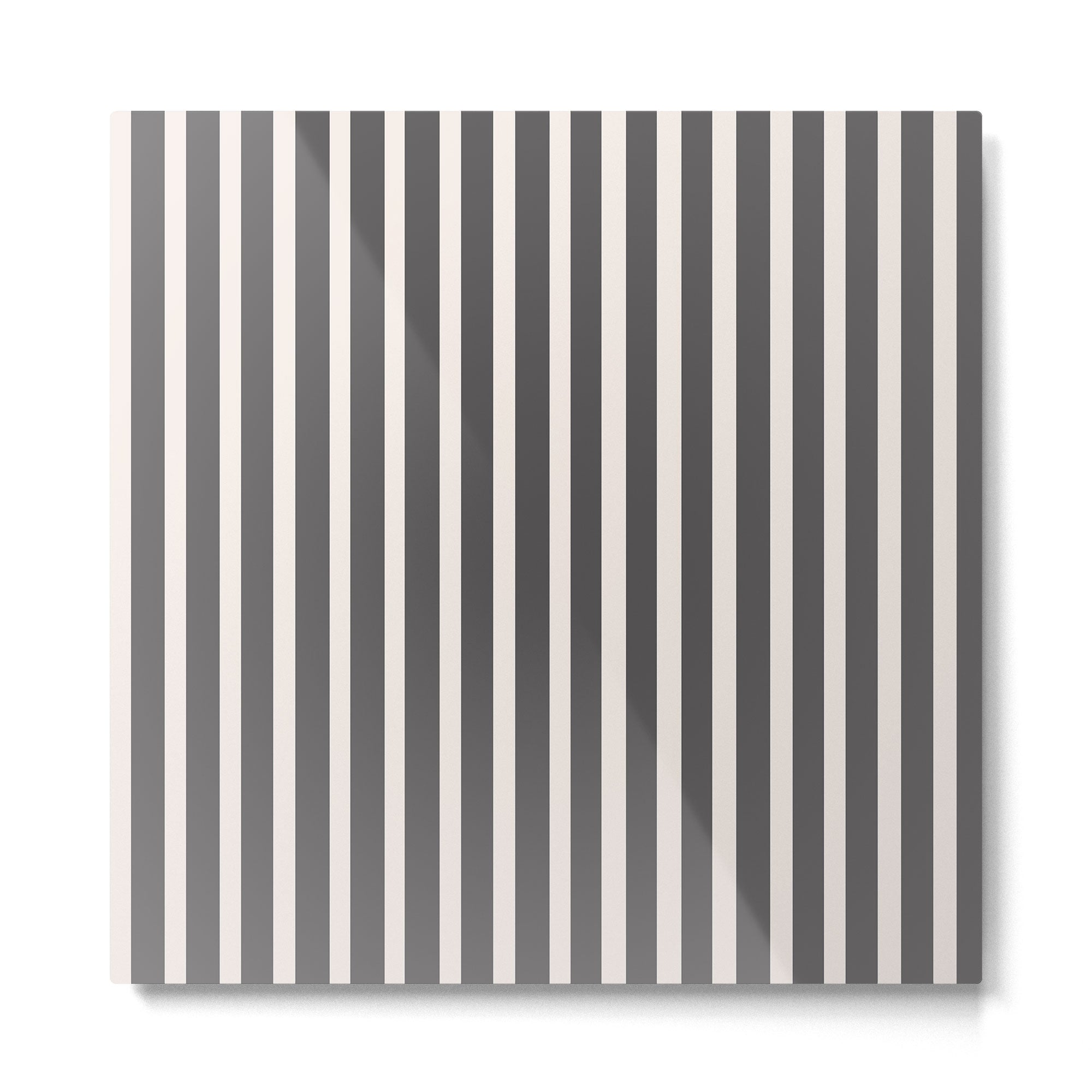 Charcoal and Cream Stripes Metal Print Gallery Image 2