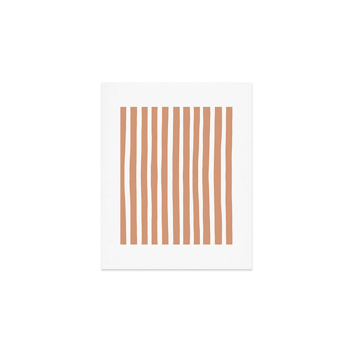 Coral Hand-Drawn Stripes Art Print Gallery Image 1