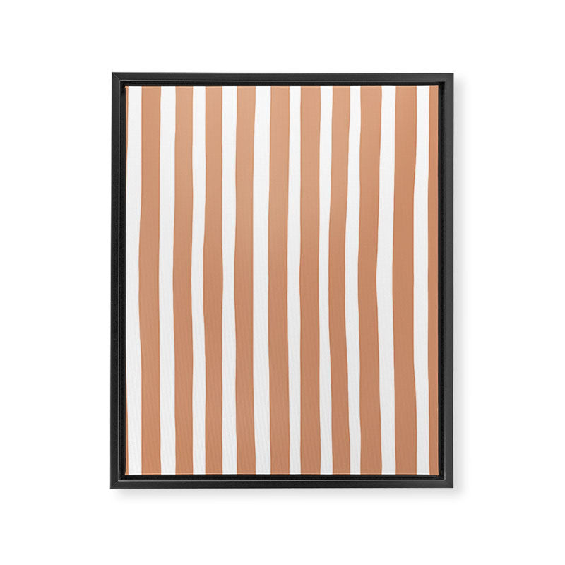 Coral Hand-Drawn Stripes Framed Canvas Print Gallery Image 8