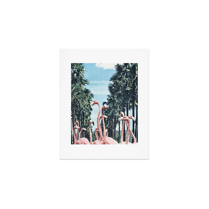 Palm Trees & Flamingos Art Print Gallery Image 1