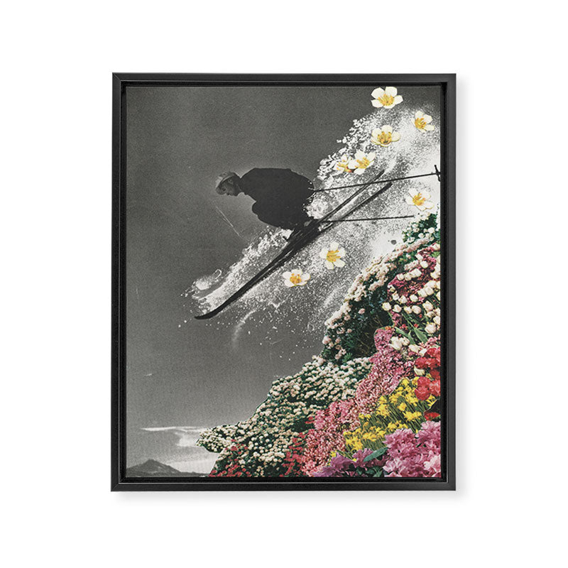 Spring Skiing Framed Canvas Print Gallery Image 3