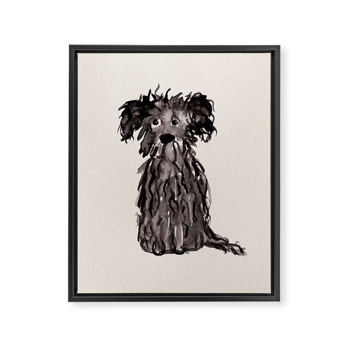 A scruffy little dog watercolor painting  Framed Canvas Print Gallery Image 1