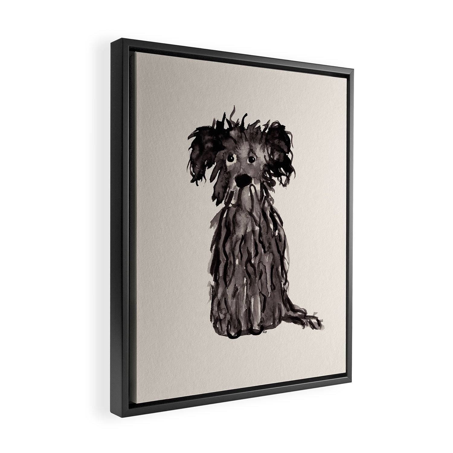 A scruffy little dog watercolor painting  Framed Canvas Print Gallery Image 2