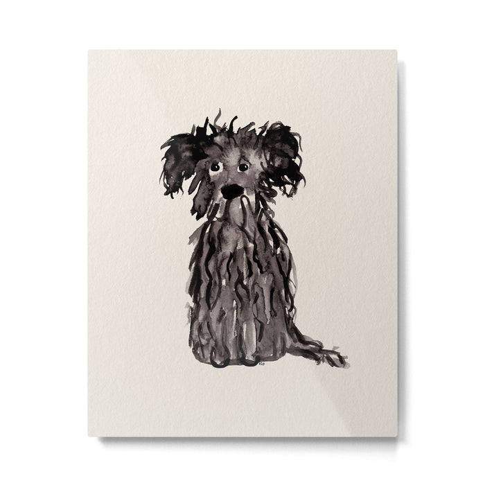 A scruffy little dog watercolor painting  Metal Print Gallery Image 1