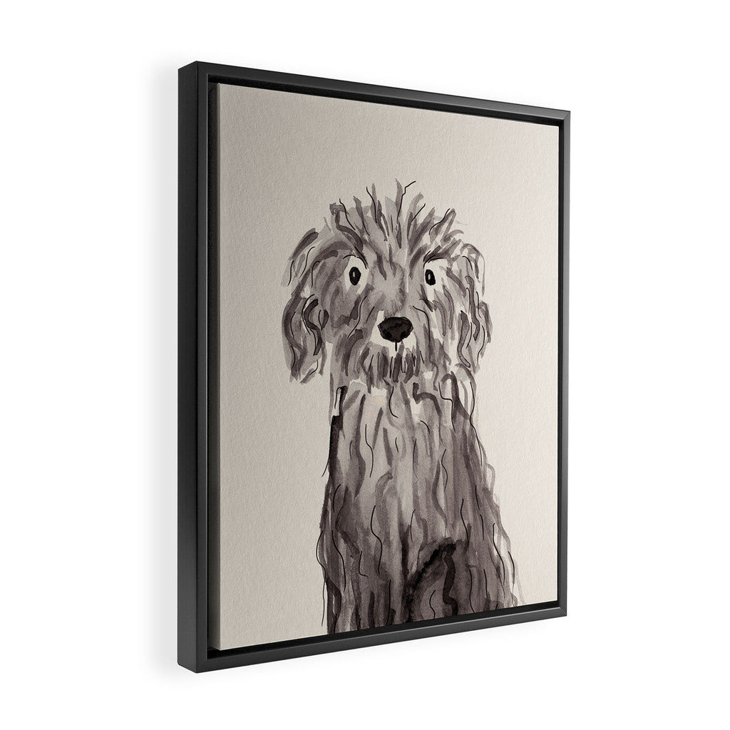 Another oodle dog watercolor painting  Framed Canvas Print Gallery Image 2