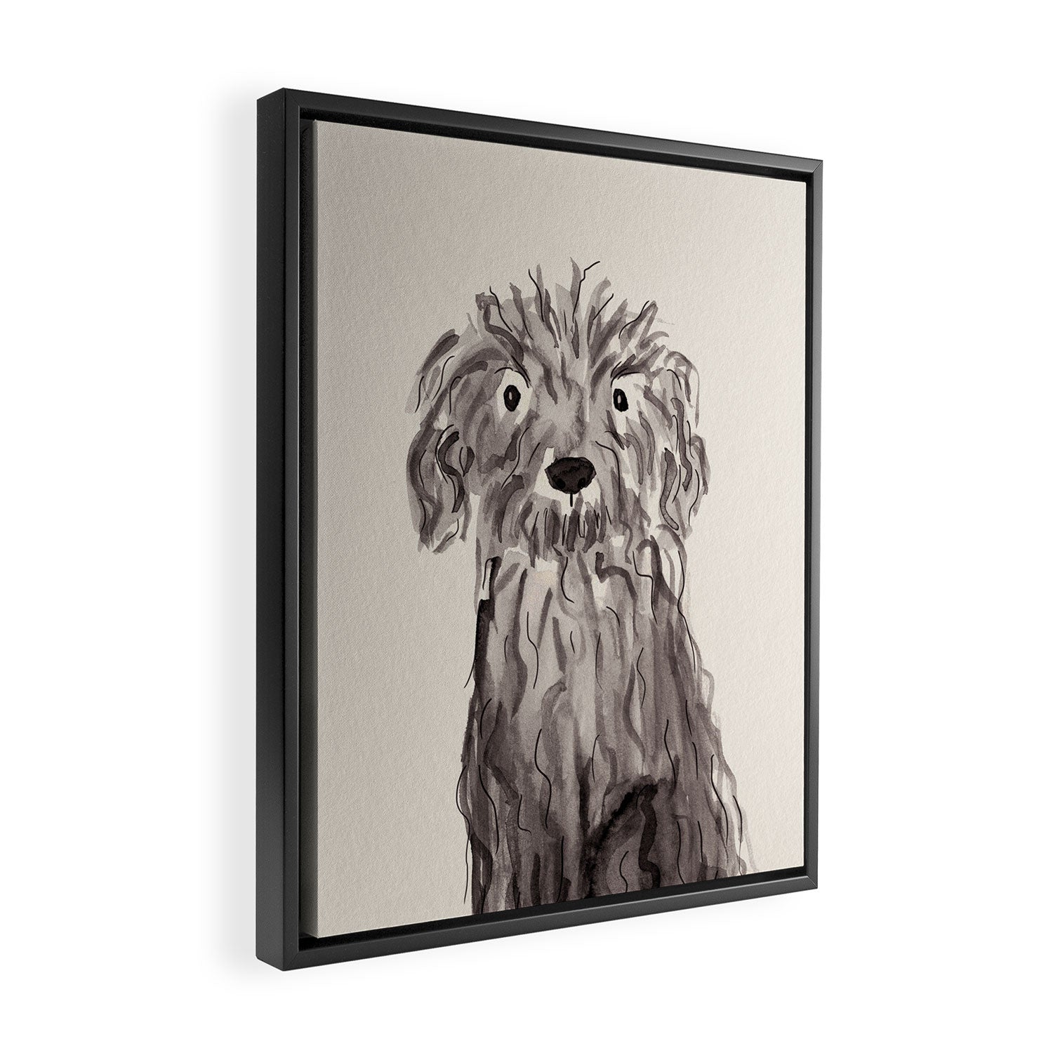Another oodle dog watercolor painting  Framed Canvas Print Gallery Image 2