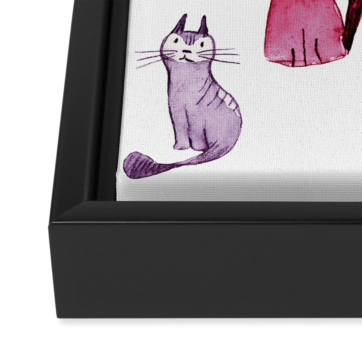 Cats in ink Framed Canvas Print Gallery Image 3