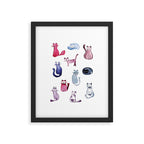 Cats in ink Framed Art Print Gallery Image 6