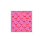 Christmas bows with snow, pink and red Art Print Gallery Image 1