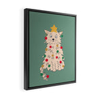 Christmas tree cat drawing Framed Canvas Print Gallery Image 2