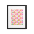 Christmas trees pastel geometric pattern Framed Art Print Gallery Image 6