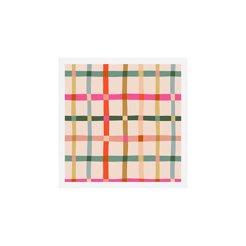 Colourful window pane checked pattern Art Print Gallery Image 1