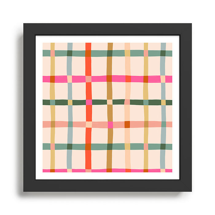 Colourful window pane checked pattern Framed Art Print Gallery Image 1