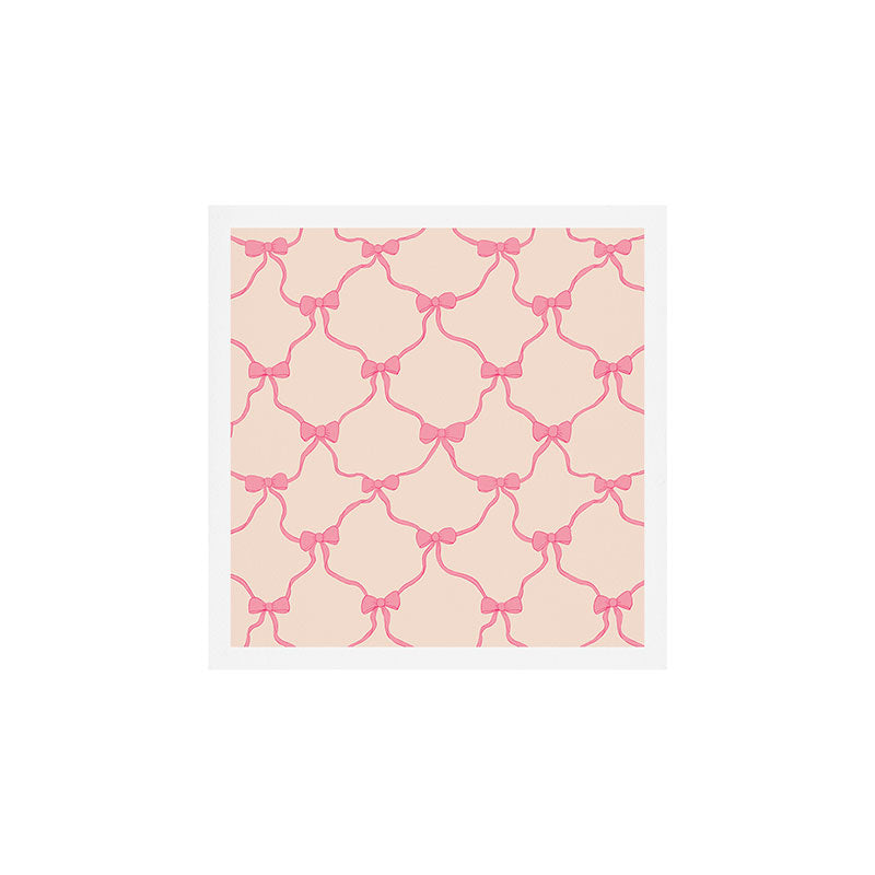 Coquette style ribbons and bows pattern in pink Art Print Gallery Image 1