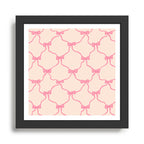 Coquette style ribbons and bows pattern in pink Framed Art Print Gallery Image 1