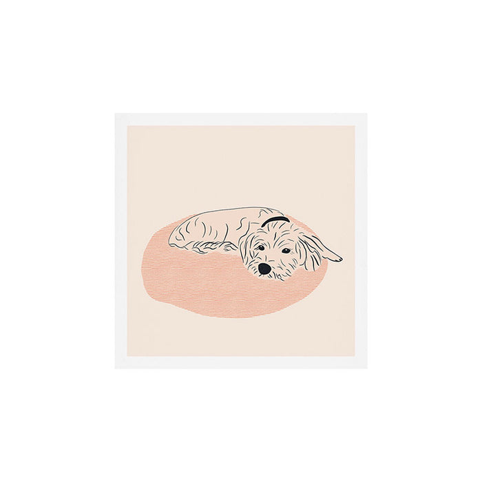 Cosy dog cream version Art Print Gallery Image 1