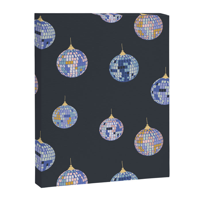 Disco balls party time pattern dark Canvas Print Gallery Image 1