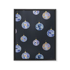 Disco balls party time pattern dark Framed Canvas Print Gallery Image 8