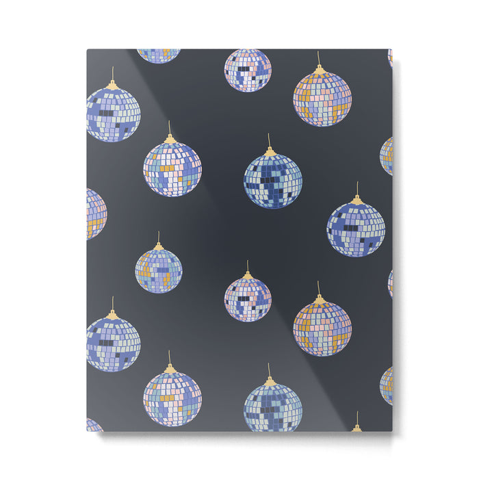 Disco balls party time pattern dark Metal Print Gallery Image 1